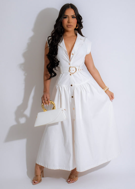 Falling For You Midi Dress White